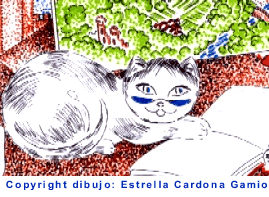 EL GATO CON GAFAS - Copyright dibujo: Estrella Cardona Gamio